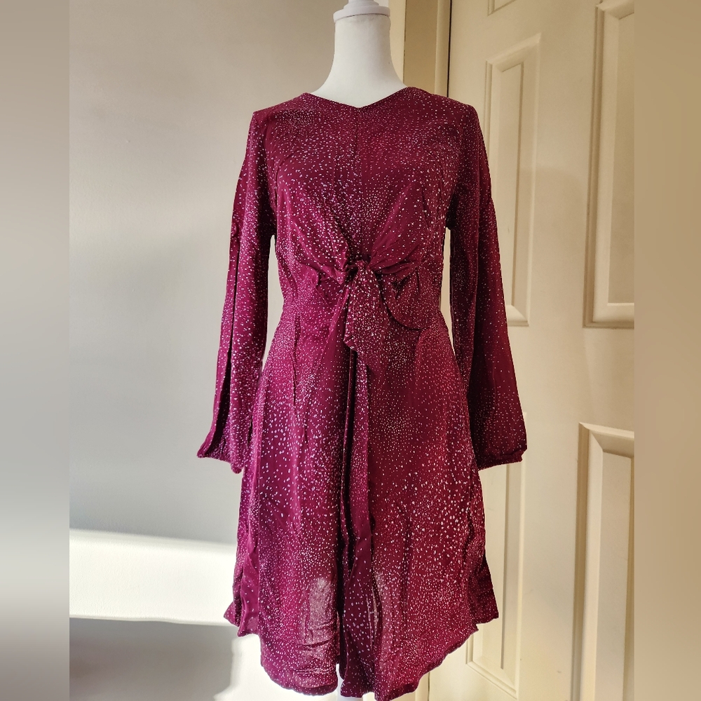 Land's End Rayon Dress Red Confetti